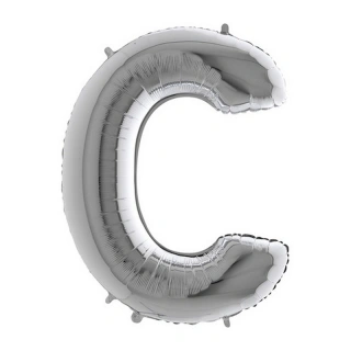 Foliové písmeno C stříbrné 102 cm