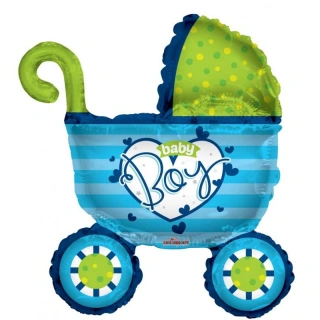 Fóliový balónek Kočárek BABY BOY 91 cm