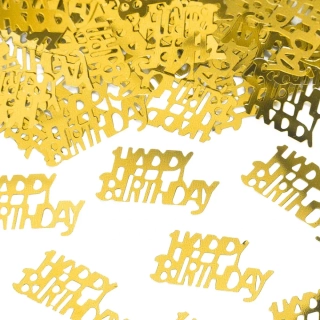 Konfety Happy Birthday zlaté