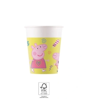 EKO papírové kelímky Prasátko Peppa 200 ml/8 ks