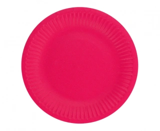 EKO Talířky papírové růžové 18cm, 6ks
