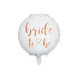Fóliový balónek bílý Bride To Be - rosegold 45 cm