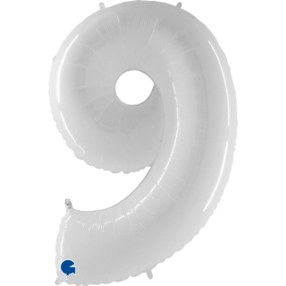 Fóliová číslice - bílá lesklá 9 - 102 cm