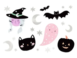 Dětské tetování čarodějnice - Halloween 20 ks