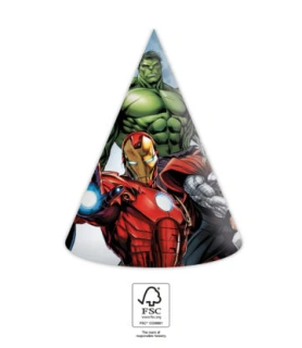 Papírové párty čepičky Avengers 6 ks