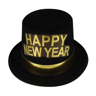 Černý klobouk Happy New Year