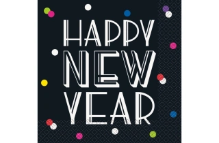 Papírové ubrousky Happy New Year - 16ks