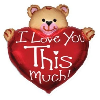 Foliový balonek Medvídek se srdíčkem I love You So Much 95 cm