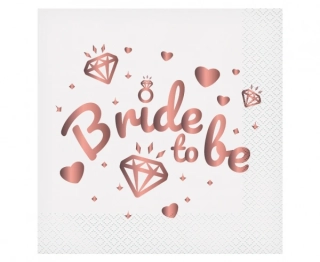 2. jakost Ubrousky papírové bílé Bride to Be 20 ks
