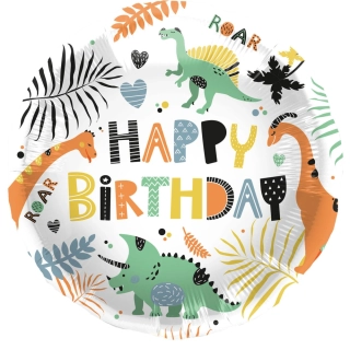 Fóliový balónek - Dinosaurus Happy Birthday 45 cm