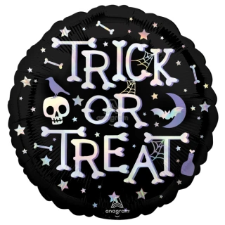 Fóliový balónek černý - Trick or Treat - 45 cm