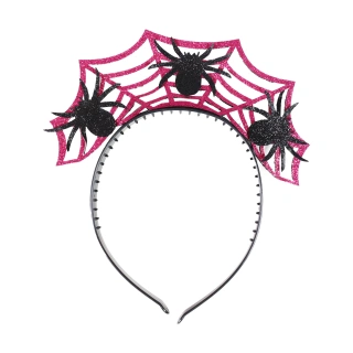 Halloween čelenka fialová s pavouky