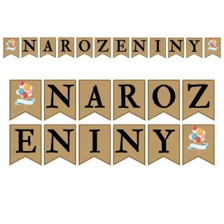 Papírový baner Narozeniny kraft