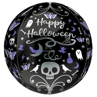 Foliový balonek koule Orbz Happy Halloween 40 cm