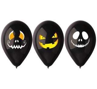 Balonek s potiskem Halloweenský úsměv 30 cm - 3 ks