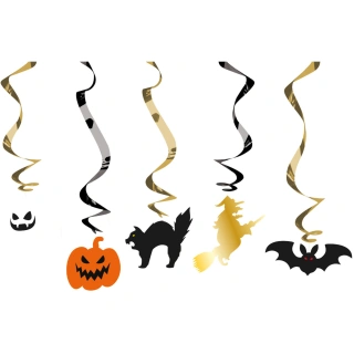 Závěsné spirály lesklé - Halloween - 5 ks