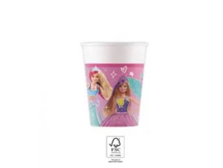 Kelímky papírové - panenky Barbie 200ml, 8 ks