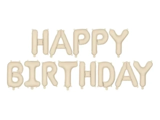 Foliový nápis HAPPY BIRTHDAY v krémové barvě 340 x 35 cm