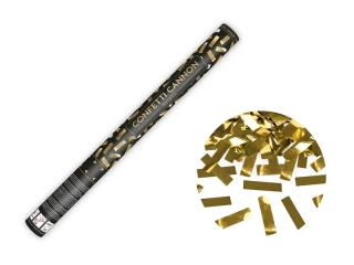 Vystřelovací konfety - zlaté metalické pásky 60 cm