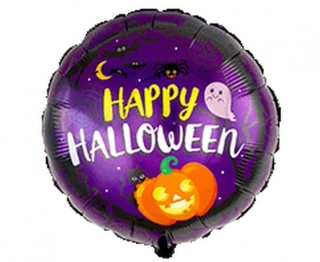 Fóliový balonek kruh Happy Halloween 45 cm - Nebalený