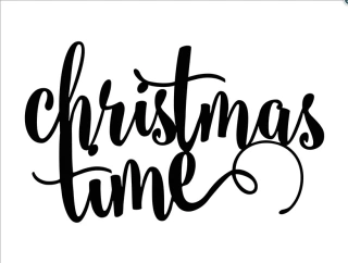 Vánoční nápis - černý Christmas Time
