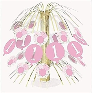 Kaskáda na stůl 1. narozeniny - růžová