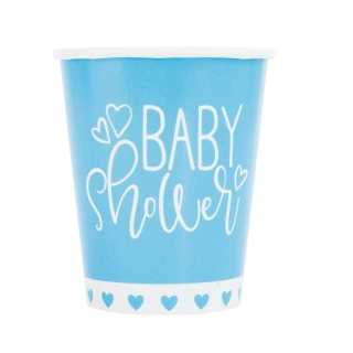 Papírové kelímky Baby Shower modré