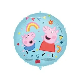 Fóliový balonek kruh Prasátko Peppa modrý 46 cm