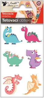 Dočasné dětské tetování barevní dinosauři