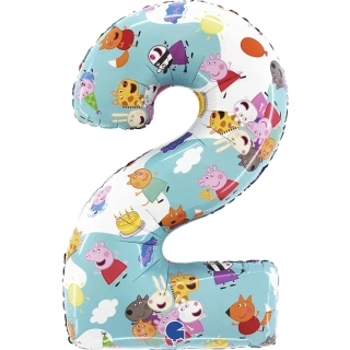 Foliová číslice - Prasátko Peppa 2 - 66 cm