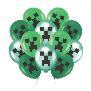 Latexové balonky Minecraft - Creeper - 12 ks 30 cm