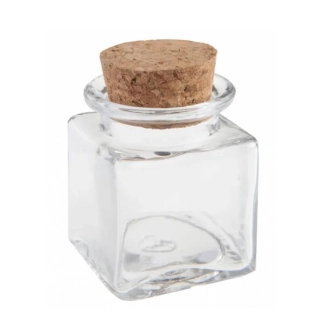 Dekorační skleněná lahvička čtverec