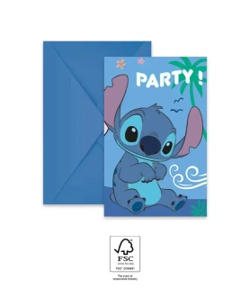 Party pozvánky Stitch 6 ks