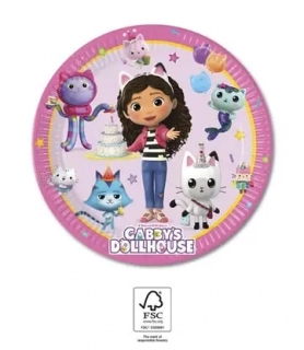 Papírové talíře Gábinin kouzelný domek 20 cm - 8ks