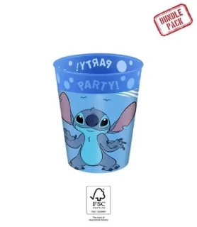 Plastové kelímky Stitch znovupoužitelné 250ml - 4 ks