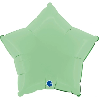 Foliový balonek hvězda matně světle zelené 46 cm