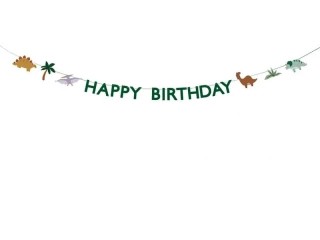 Narozeninový nápis Happy Birthday - Dinosauři