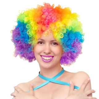 Paruka Afro pro klauny - barevná