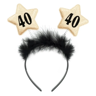 Čelenka s hvězdami 40. narozeniny - černá