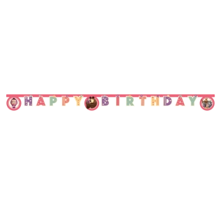 Narozeninový nápis Happy Birthday - Máša a medvěd Sweet 2m