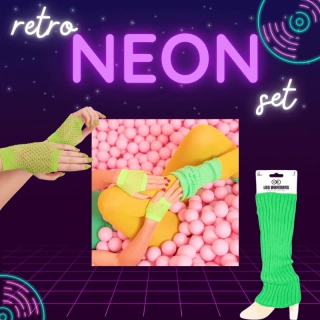 Retro neonový set dopňků - zelený