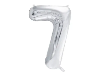Foliová číslice - stříbrná 7 - 86 cm