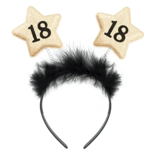 Čelenka s hvězdami 18. narozeniny - černá