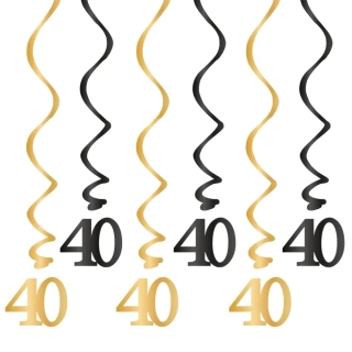 Závěsné narozeninové spirály 40. narozeniny