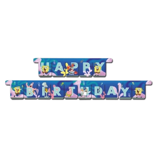 Narozeninový banner Happy Birthday Sponge Bob