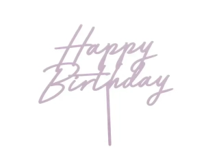 Zápich na dort Happy birthday fialový