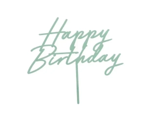 Zápich na dort Happy birthday zelený