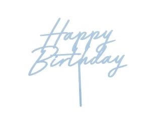 Zápich na dort Happy birthday modrý