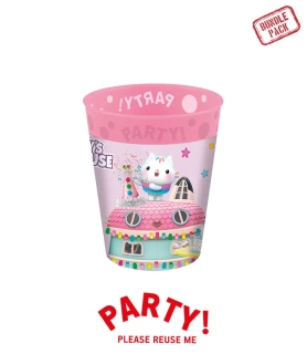 Plastové kelímky Gábinin kouzelný domek znovupoužitelný 250ml - 4ks