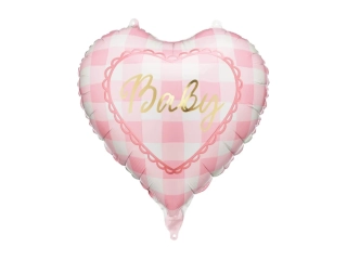 Fóliový balonek Baby světle růžové srdce 45 cm